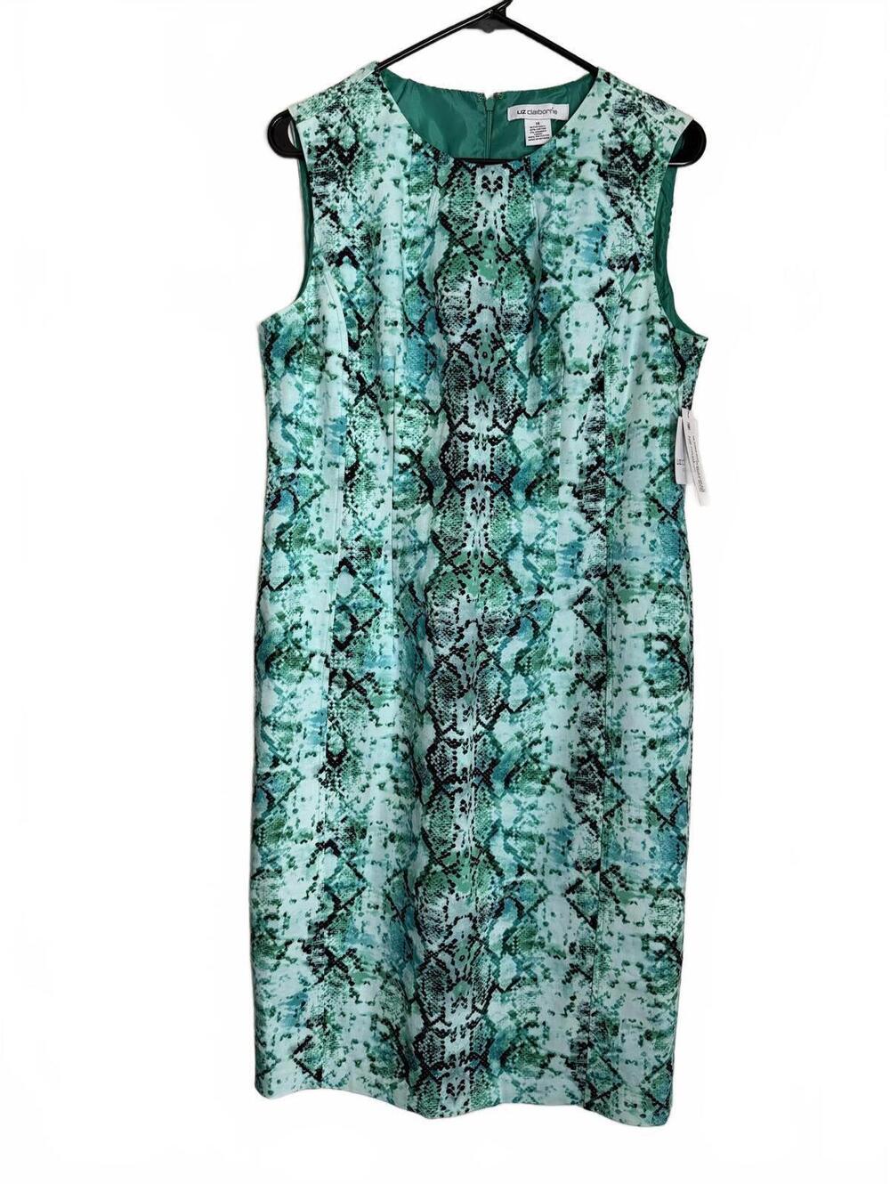 NEW Liz Claiborne Midi Dress Size 14 Sleeveless Teal Spring Summer Office Party
